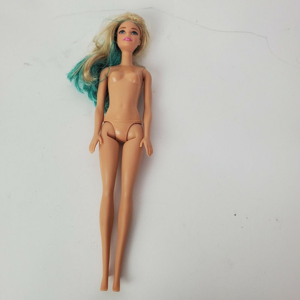 2016 Barbie Nude Blonde Blue Hair Caucasian Doll GUC